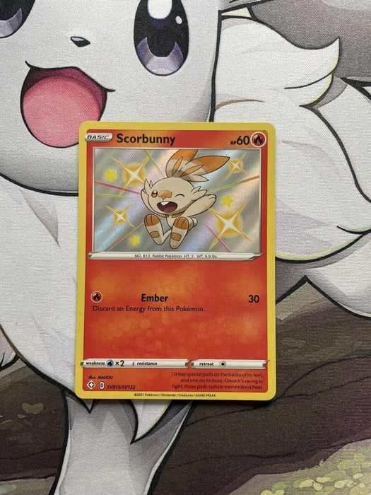 Pokémon TCG Scorbunny Shining Fates SV015/SV122 Holo Shiny Holo Rare - EternaCards