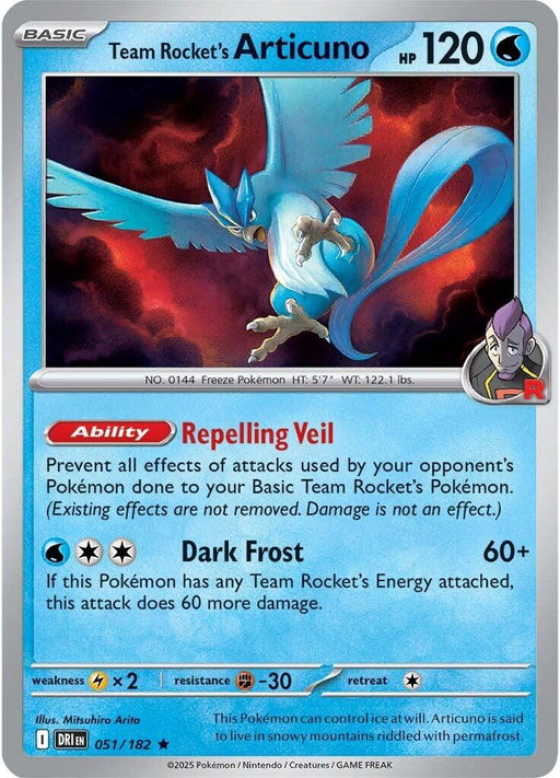 Pokemon Team Rocket's Articuno 051/182 SV10: Destined Rivals Holo - EternaCards