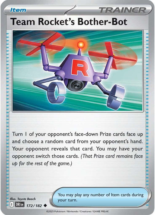 Pokemon Team Rocket's Bother-Bot 172/182 SV10: Destined Rivals Reverse Holo - EternaCards