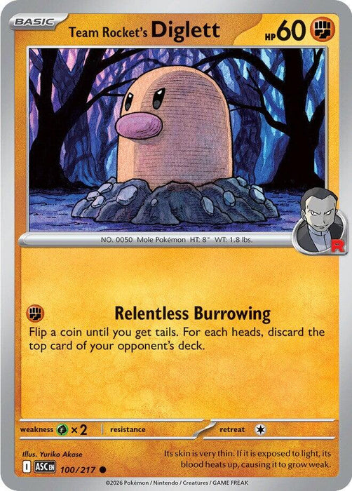 Pokemon Team Rocket's Diglett 100/217 ME: Ascended Heroes Normal - EternaCards