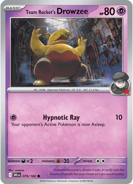 Pokemon Team Rocket's Drowzee 079/182 SV10: Destined Rivals Reverse Holo - EternaCards