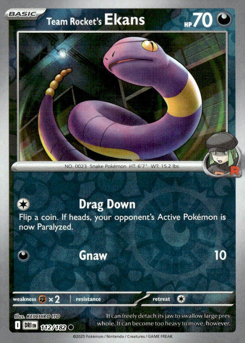 Pokemon Team Rocket's Ekans 112/182 SV10: Destined Rivals Normal - Eterna Cards