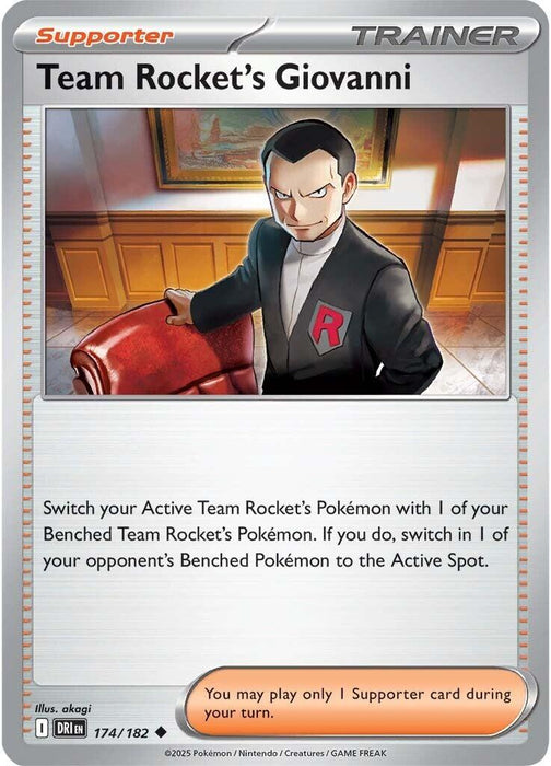 Pokemon Team Rocket's Giovanni 174/182 SV10: Destined Rivals Reverse Holo - EternaCards