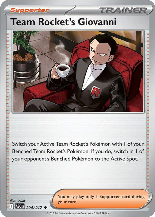Pokemon Team Rocket's Giovanni 204/217 ME: Ascended Heroes Reverse Holo - Eterna Cards