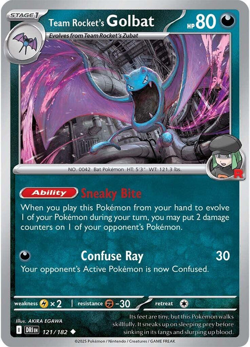 Pokemon Team Rocket's Golbat 121/182 SV10: Destined Rivals Normal - EternaCards