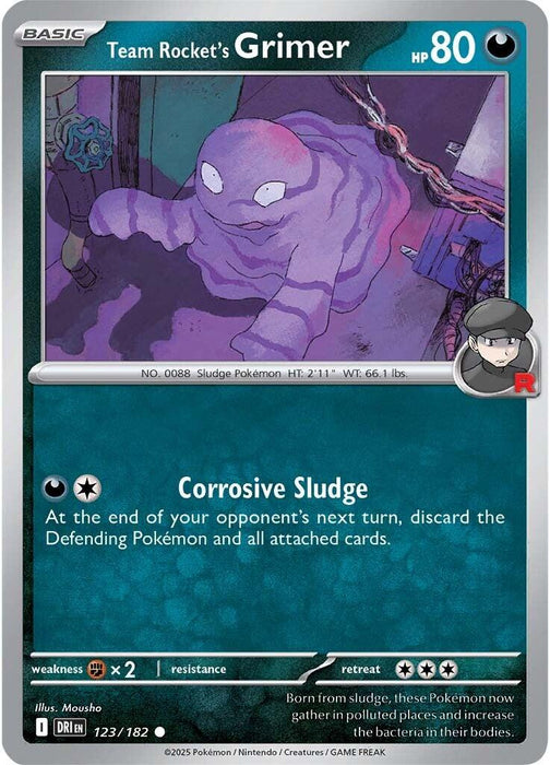 Pokemon Team Rocket's Grimer 123/182 SV10: Destined Rivals Reverse Holo - EternaCards