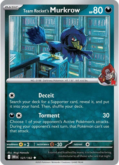 Pokemon Team Rocket's Murkrow - 127/182 127/182 SV10: Destined Rivals Normal - EternaCards