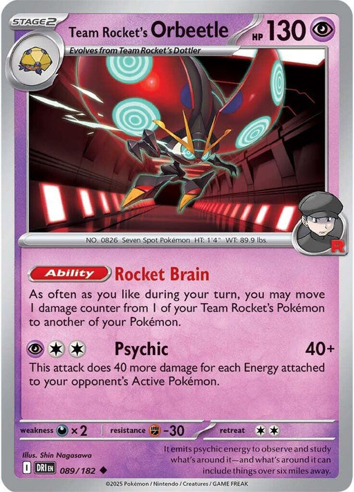 Pokemon Team Rocket's Orbeetle - 089/182 089/182 SV10: Destined Rivals Normal - EternaCards