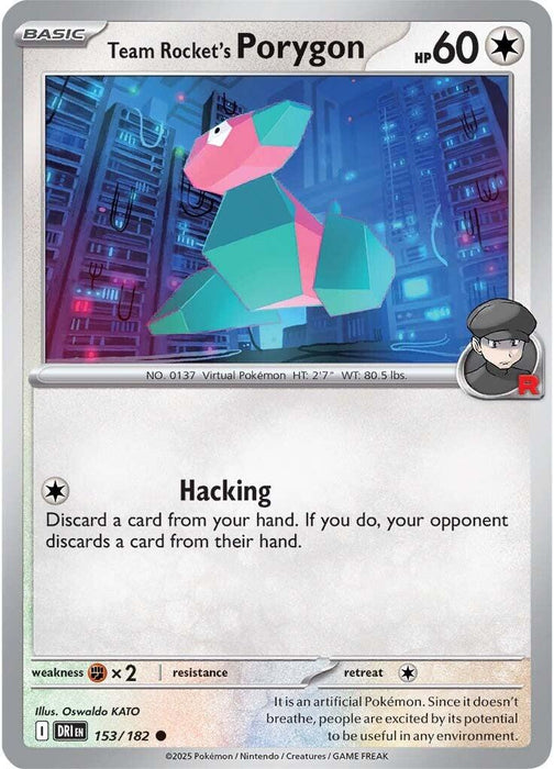 Pokemon Team Rocket's Porygon 153/182 SV10: Destined Rivals Normal - EternaCards