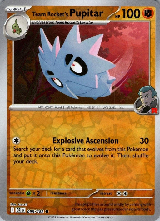 Pokemon Team Rocket's Pupitar 095/182 SV10: Destined Rivals Normal - Eterna Cards