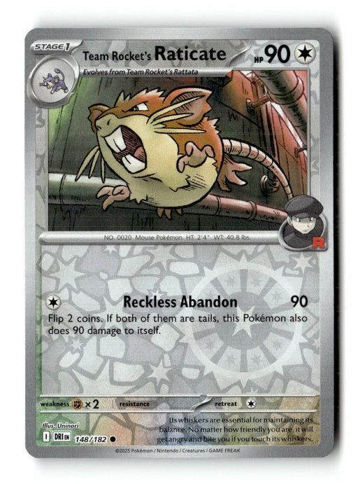 Pokemon Team Rocket's Raticate - 148/182 SV10: Destined Rivals Normal - Eterna Cards