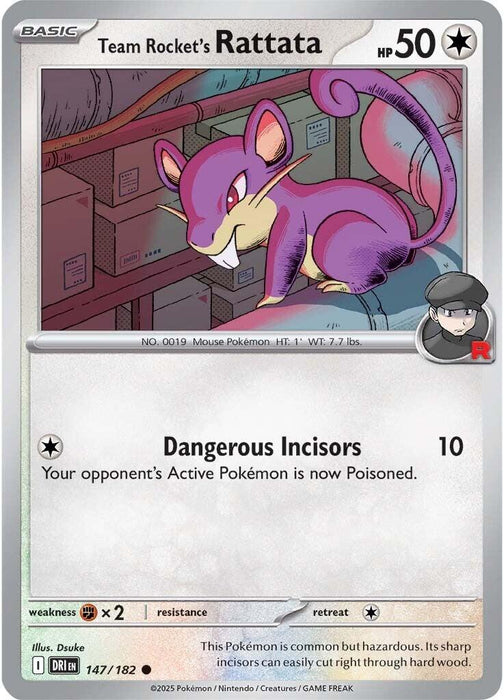 Pokemon Team Rocket's Rattata 147/182 SV10: Destined Rivals Normal - EternaCards