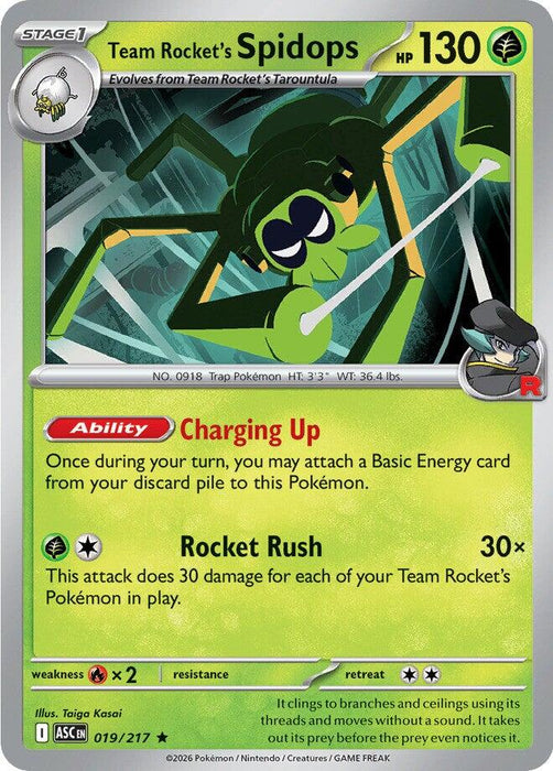 Pokemon Team Rocket's Spidops 019/217 ME: Ascended Heroes Holo - EternaCards