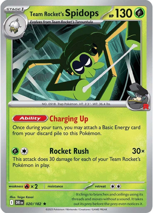 Pokemon Team Rocket's Spidops - 020/182 020/182 SV10: Destined Rivals Holo - EternaCards