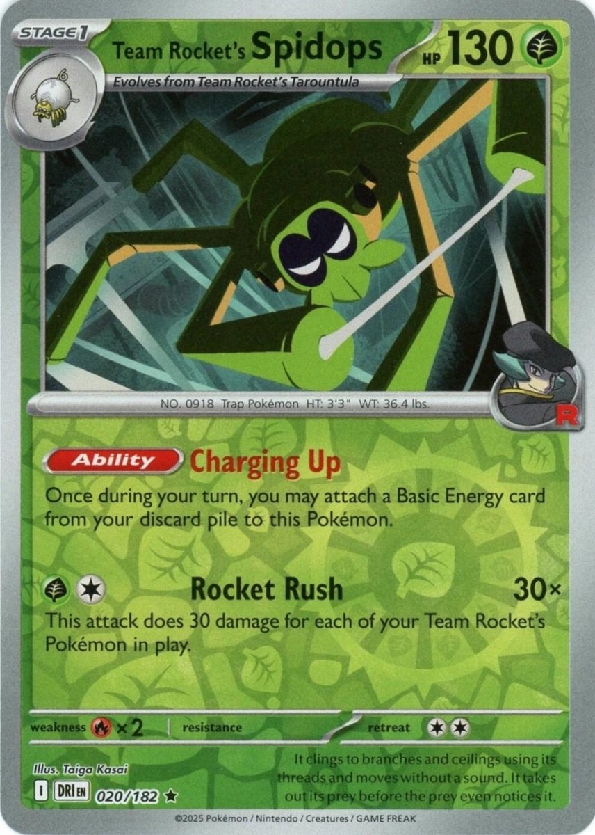 Pokemon Team Rocket's Spidops - 020/182 SV10: Destined Rivals Holo