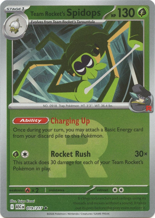 Pokemon Team Rocket's Spidops (Team Rocket) 019/217 ME: Ascended Heroes Reverse Holo - Eterna Cards