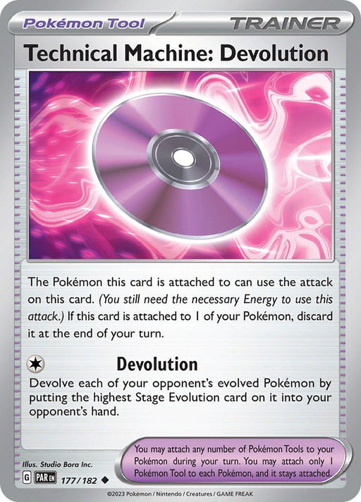 Pokemon Technical Machine: Devolution 177/182 SV04: Paradox Rift Reverse Holo - EternaCards