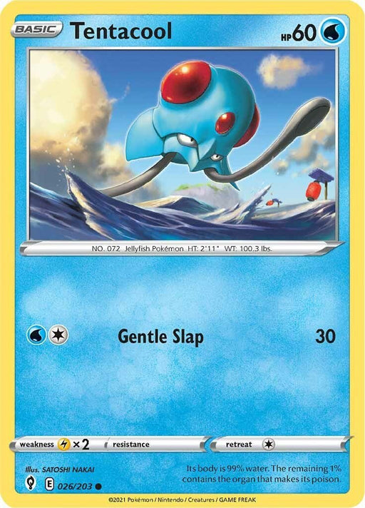 Pokemon Tentacool 026/203 SWSH07: Evolving Skies Reverse Holo - EternaCards
