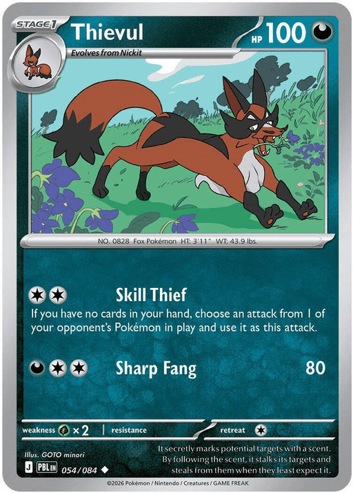 Pokemon Thievul - 054/084 ME05: Pitch Black Reverse Holo - Eterna Cards