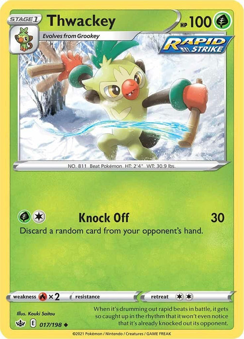 Pokemon Thwackey 017/198 SWSH06: Chilling Reign Normal - Eterna Cards