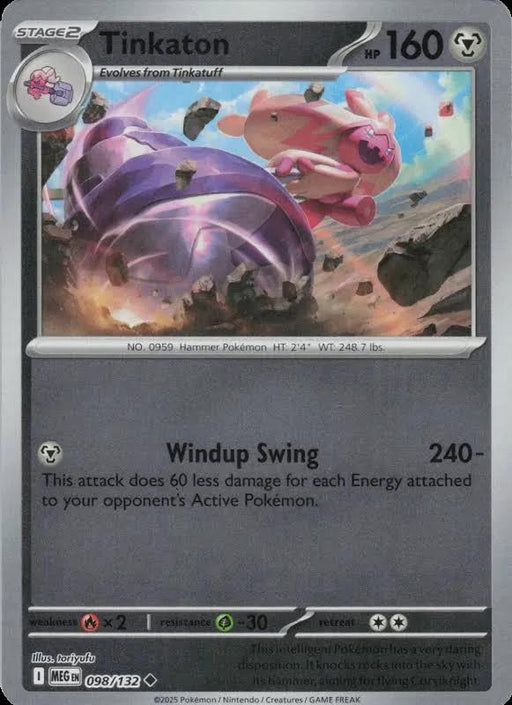 Pokemon Tinkaton 098/132 ME01: Mega Evolution Normal - Eterna Cards