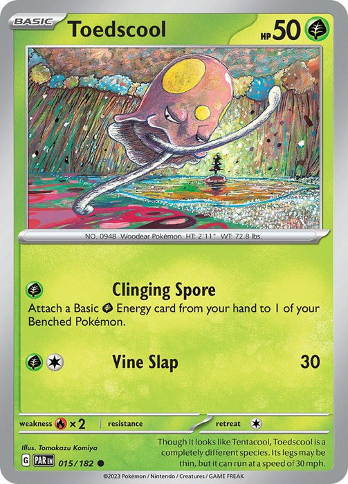 Pokemon Toedscool - 015/182 015/182 SV04: Paradox Rift Normal - EternaCards