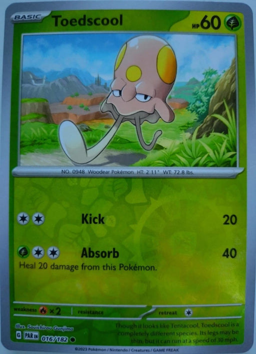 Pokemon Toedscool - 016/182 SV04: Paradox Rift Normal - Eterna Cards