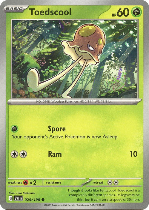Pokemon Toedscool - 025/198 025/198 SV01: Scarlet & Violet Base Set Reverse Holo - EternaCards