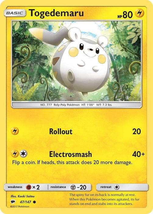 Pokemon Togedemaru 47/147 SM - Burning Shadows Normal - Eterna Cards