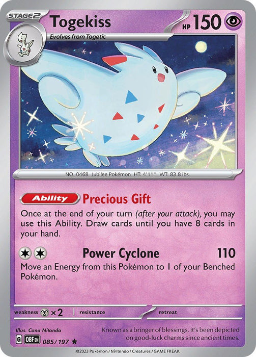 Pokemon Togekiss 085/197 SV03: Obsidian Flames Holo - EternaCards