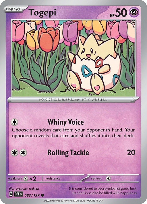 Pokemon Togepi 083/197 SV03: Obsidian Flames Reverse Holo - EternaCards