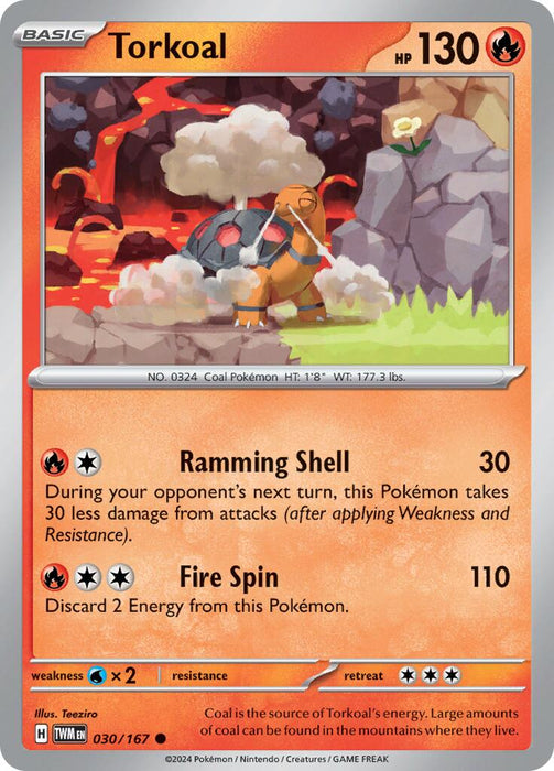 Pokemon Torkoal - 030/167 030/167 SV06: Twilight Masquerade Reverse Holo - EternaCards
