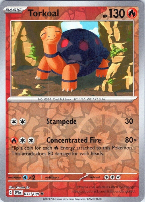 Pokemon Torkoal 035/198 SV01: Scarlet & Violet Base Set Normal - Eterna Cards