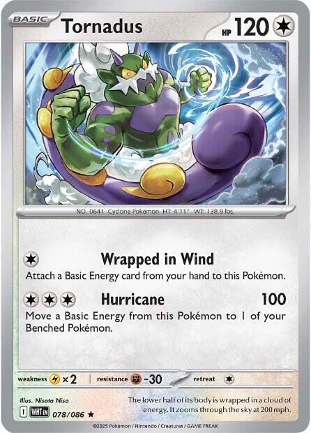 Pokemon Tornadus 078/086 SV: White Flare Reverse Holo - Eterna Cards