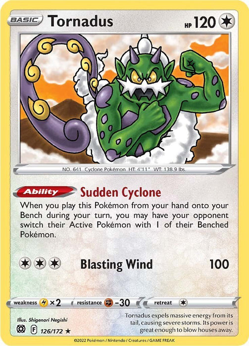 Pokemon Tornadus 126/172 SWSH09: Brilliant Stars Reverse Holo - EternaCards