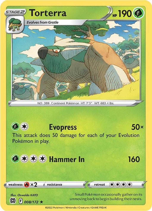 Pokemon Torterra 008/172 SWSH09: Brilliant Stars Holo - EternaCards