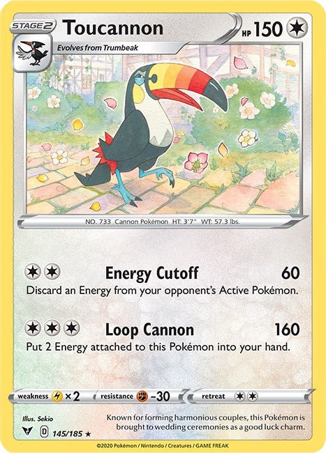 Pokemon Toucannon 145/185 SWSH04: Vivid Voltage Normal - Eterna Cards