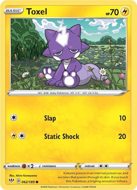Pokemon Toxel 062/189 SWSH03: Darkness Ablaze Normal - Eterna Cards