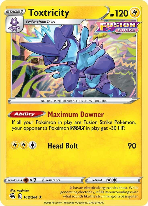 Pokemon Toxtricity (108) 108/264 SWSH08: Fusion Strike Holo - EternaCards