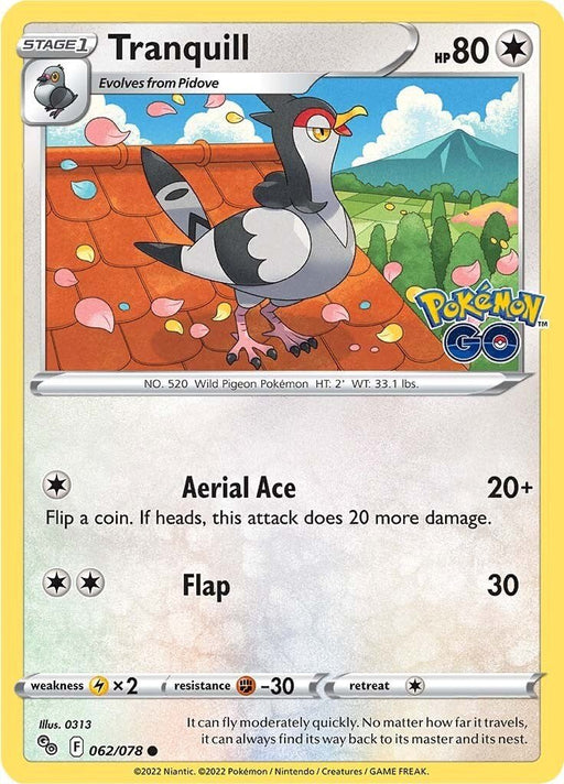 Pokemon Tranquill 062/078 Pokemon GO Reverse Holo - EternaCards