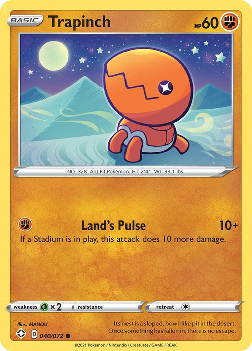 Pokemon Trapinch 040/072 Shining Fates Reverse Holo - EternaCards