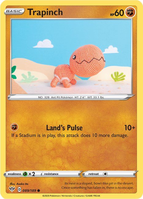 Pokemon Trapinch 089/189 SWSH03: Darkness Ablaze Reverse Holo - EternaCards