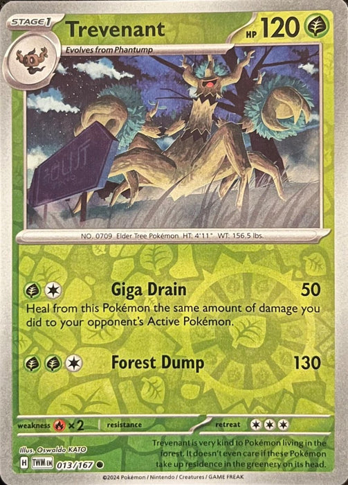 Pokemon Trevenant 013/167 SV06: Twilight Masquerade Normal - Eterna Cards