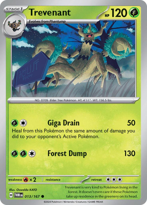 Pokemon Trevenant 013/167 SV06: Twilight Masquerade Reverse Holo - EternaCards