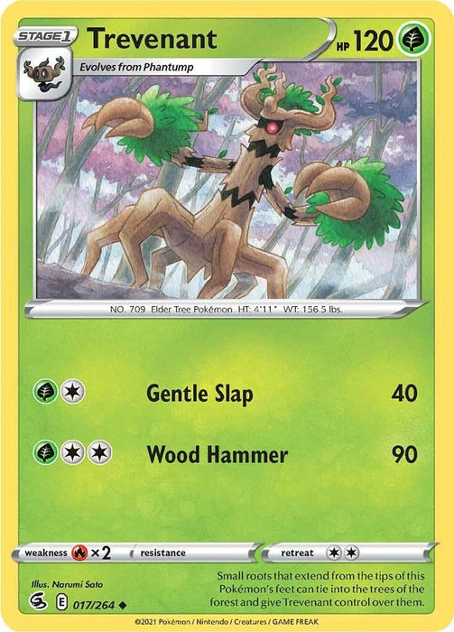 Pokemon Trevenant 017/264 SWSH08: Fusion Strike Reverse Holo - EternaCards