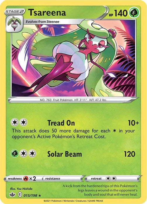 Pokemon Tsareena 015/198 SWSH06: Chilling Reign Normal - Eterna Cards
