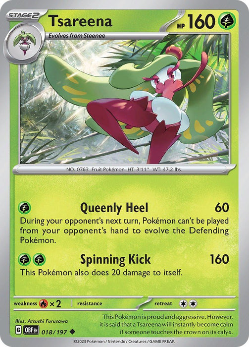 Pokemon Tsareena 018/197 SV03: Obsidian Flames Normal - Eterna Cards