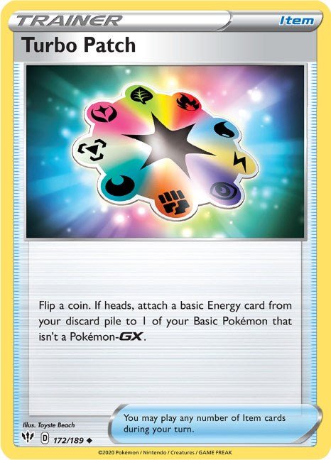 Pokemon Turbo Patch 172/189 SWSH03: Darkness Ablaze Reverse Holo - Eterna Cards