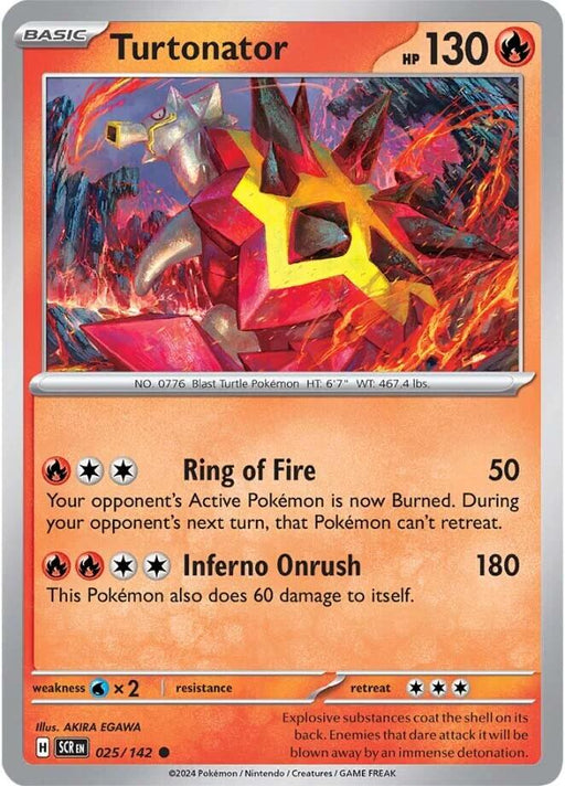 Pokemon Turtonator - 025/142 025/142 SV07: Stellar Crown Reverse Holo - EternaCards