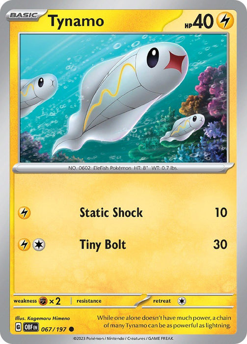 Pokemon Tynamo 067/197 SV03: Obsidian Flames Reverse Holo - EternaCards
